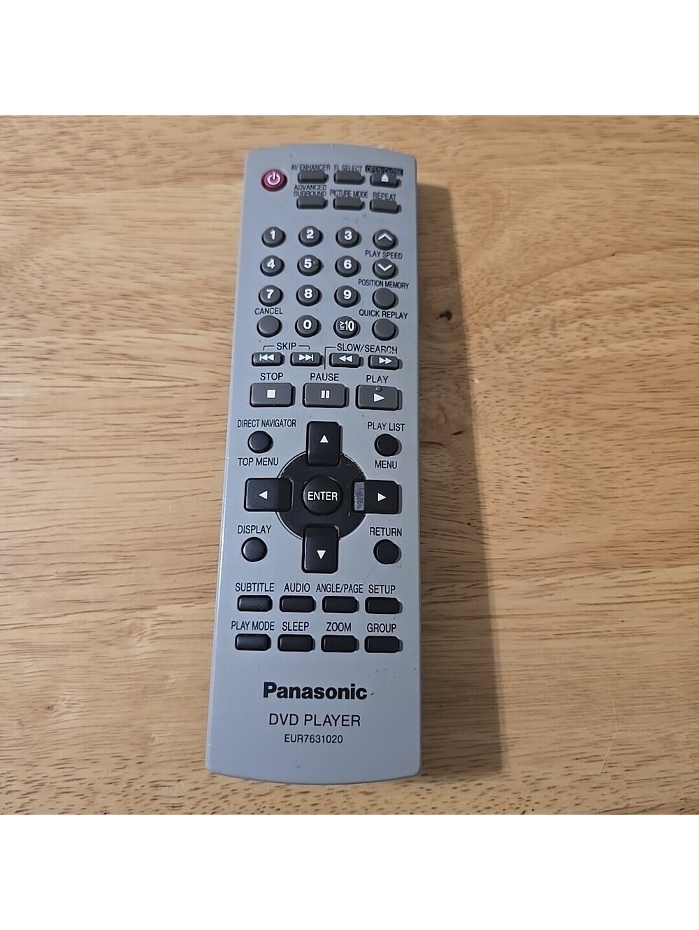 Genuine Panasonic EUR7631020 Remote for DVD-S24 DVD-S27 DVD-S27K No Back Cover